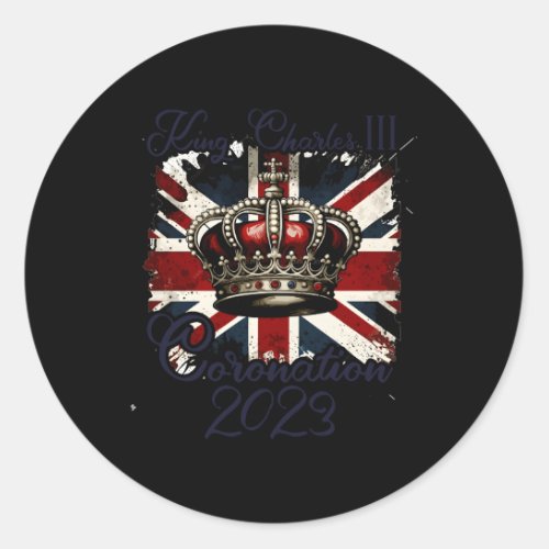 King Charles Iii 3Rd British Coronation 2023 Memor Classic Round Sticker
