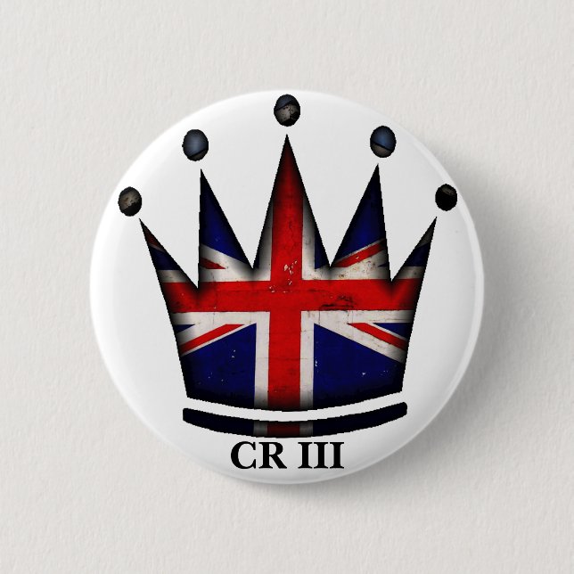 King Charles III 6 Cm Round Badge Button (Front)