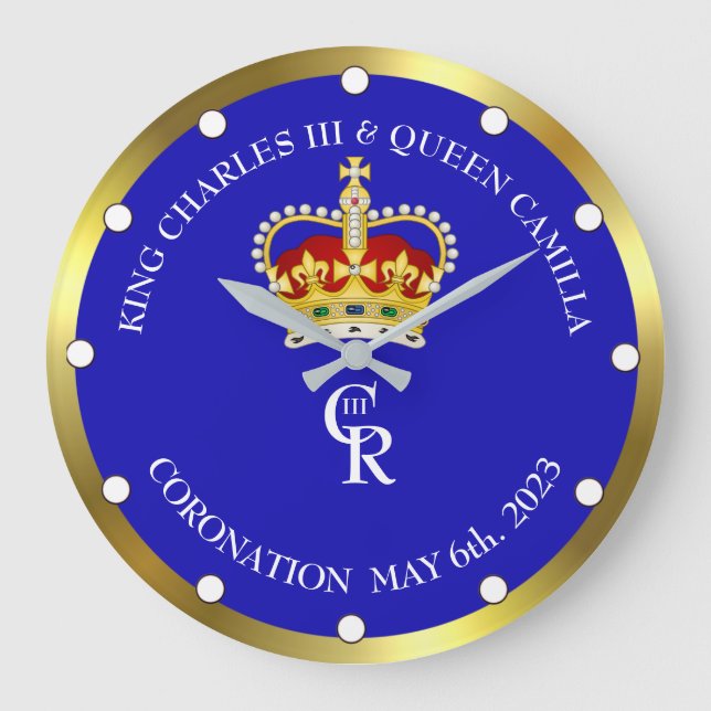  King Charles III and Queen Consort Camilla  Clock (Front)