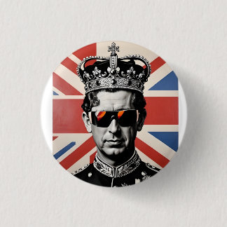 king Charles iii badge pin button union jack