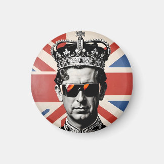 king Charles iii badge pin button union jack Magnet