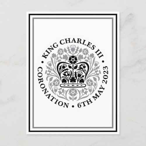King Charles III British Coronation Emblem Postcard