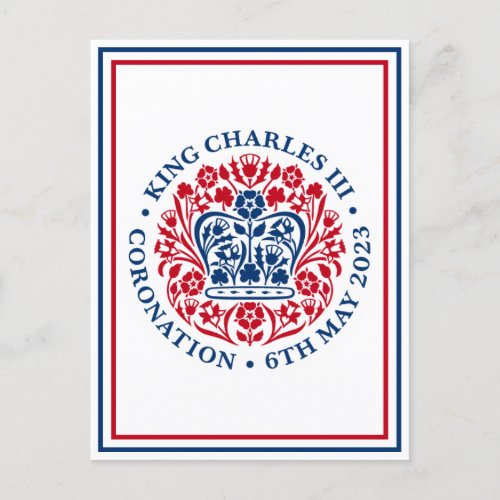 King Charles III British Coronation Emblem   Postcard