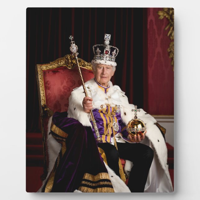 King Charles III Buckingham Palace portrait Plaque (Front)
