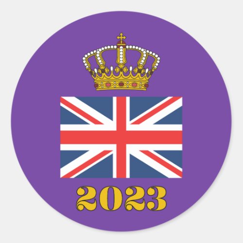 King Charles III Coronation 2023 UK British Crown  Classic Round Sticker