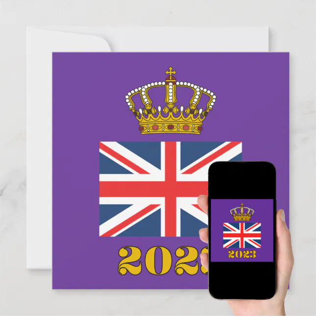 King Charles III Coronation 2023 UK British Crown Invitation Zazzle