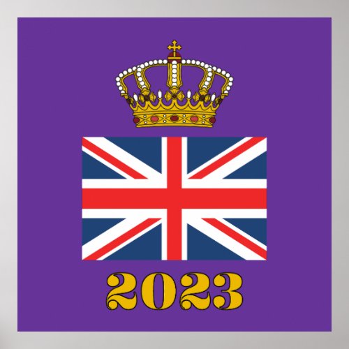 King Charles III Coronation 2023 UK British Crown  Poster