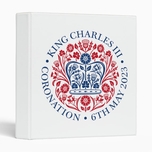 King Charles III Coronation 3 Ring Binder (Front/Spine)