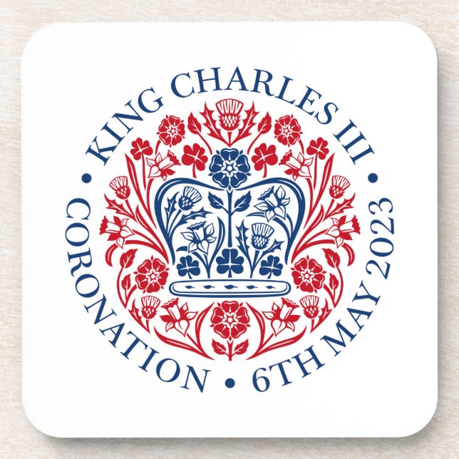 King Charles III Coronation Beverage Coaster (Front)