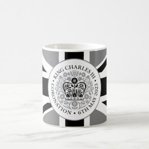 King Charles III Coronation Black Gray Logo Coffee Mug