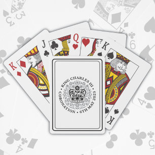 King Charles III Coronation Black Logo Patriotic Poker Cards
