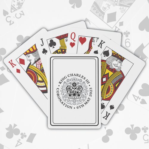 King Charles III Coronation Black Logo Patriotic  Poker Cards