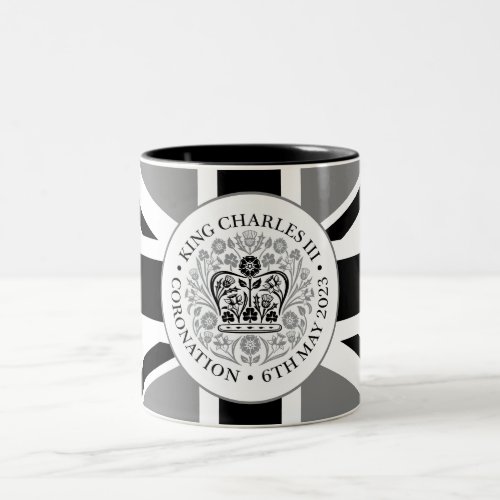 King Charles III Coronation Black Patriotic Logo  Two_Tone Coffee Mug