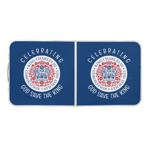 KING CHARLES III Coronation Blue Beer Pong Table