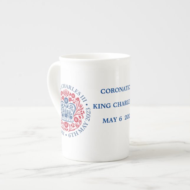 King Charles III Coronation Bone China Mug (Front Left)