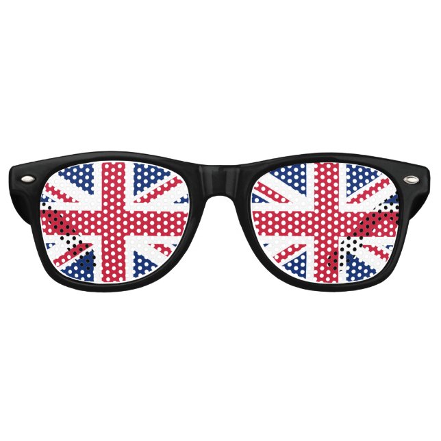 King Charles III Coronation, British Flag, Party Retro Sunglasses (Front)