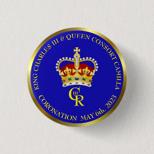 King Charles III Coronation Celebration 15 Cm Squa Button