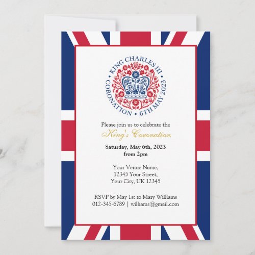 King Charles III Coronation Celebration Party Invitation