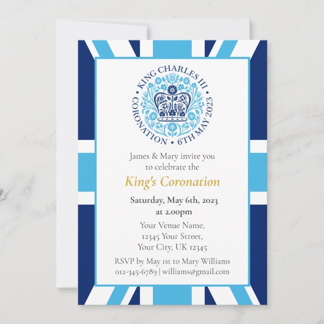 King Charles III Coronation Celebration Party Invitation (Front)