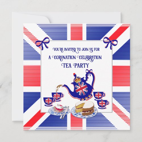 King Charles III Coronation Celebration Tea Party  Invitation