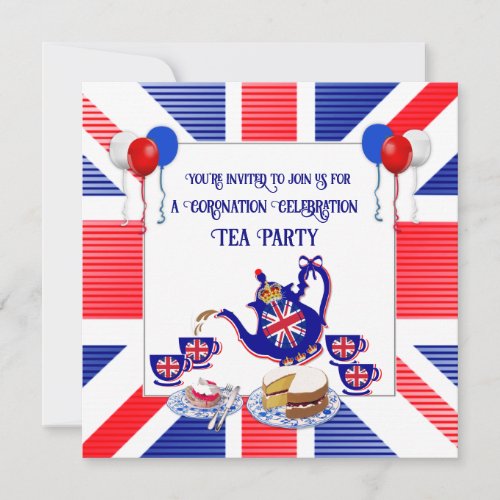 King Charles III Coronation Celebration Tea Party  Invitation