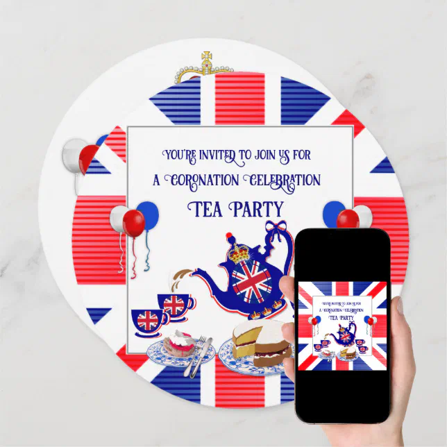 King Charles III Coronation Celebration Tea Party Invitation Zazzle