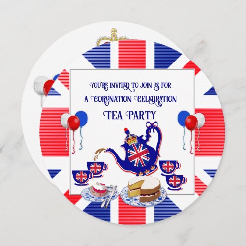 King Charles III Coronation Celebration Tea Party  Invitation