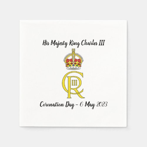 King Charles III Coronation commemorative napkins