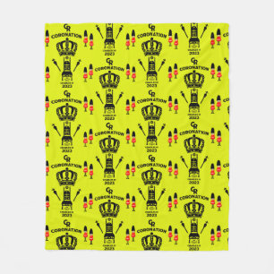 King Charles III Coronation Commemorative Souvenir Fleece Blanket