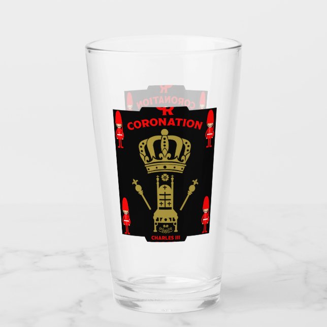 King Charles III Coronation Commemorative Souvenir Glass (Front)