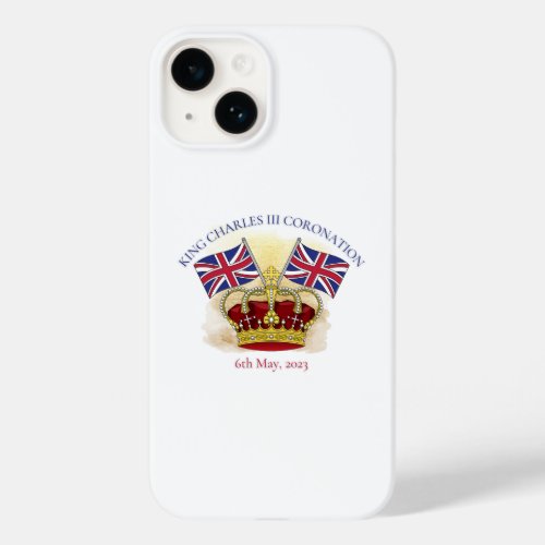 King Charles III Coronation Crown and Flags Case_Mate iPhone 14 Case