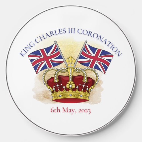 King Charles III Coronation Crown and Flags  Wireless Charger