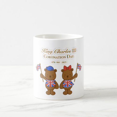 King Charles III Coronation Day Couple Teddy Bear Coffee Mug