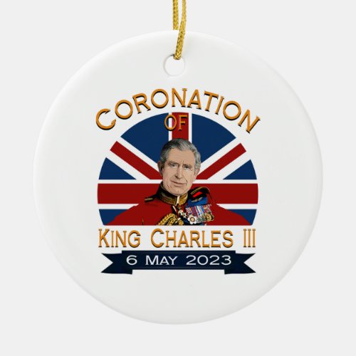 King Charles III Coronation Day _ God Save The Kin Ceramic Ornament