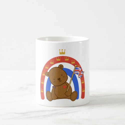 King Charles III Coronation DayTeddy Bear Rainbow Coffee Mug