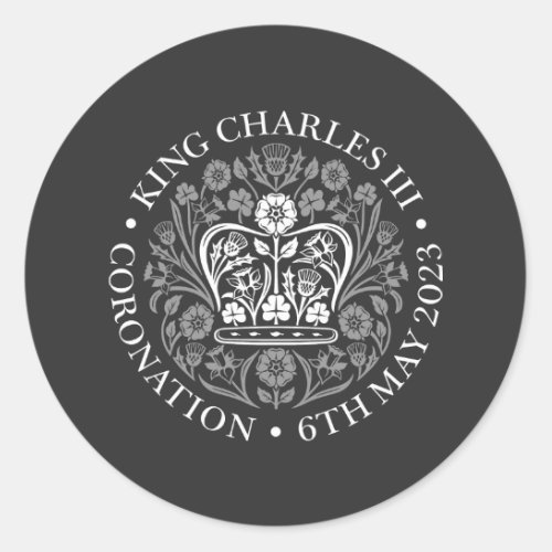 King Charles III Coronation Emblem Classic Round Sticker