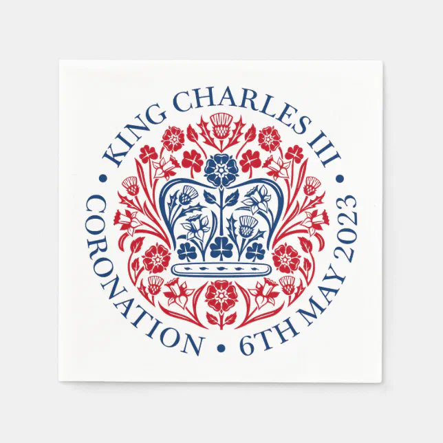 King Charles III Coronation Emblem Paper Napkins