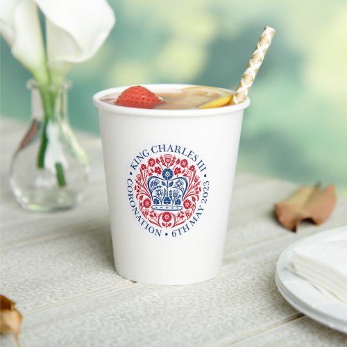 King Charles III Coronation Emblem Royal Party  Paper Cups