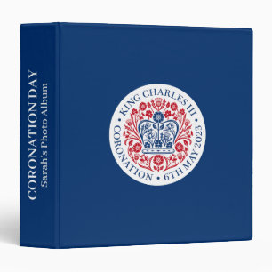 King Charles III Coronation Emblem, Royal Souvenir 3 Ring Binder