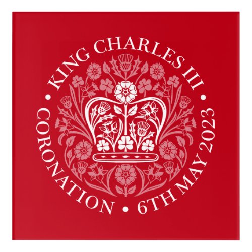 King Charles III Coronation Emblem Royal Souvenir Acrylic Print