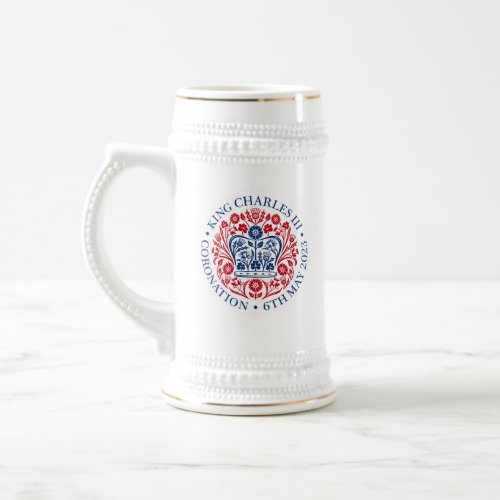 King Charles III Coronation Emblem Royal Souvenir Beer Stein