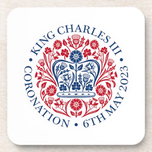 King Charles III Coronation Emblem Royal Souvenir Beverage Coaster