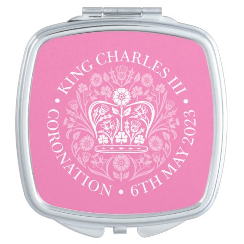 King Charles III Coronation Emblem Royal Souvenir Compact Mirror
