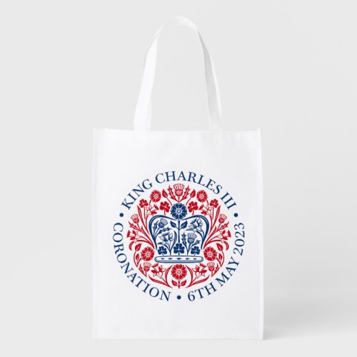 King Charles III Coronation Emblem Royal Souvenir Grocery Bag