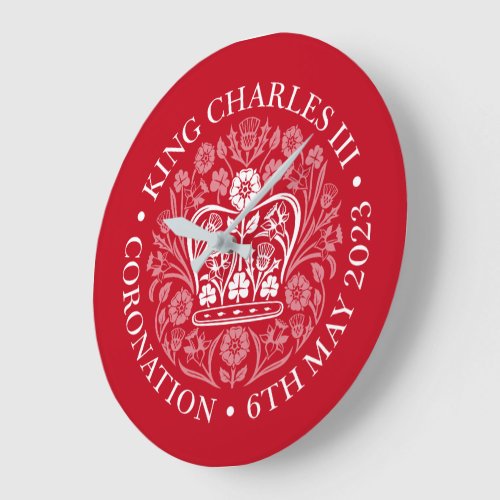 King Charles III Coronation Emblem Royal Souvenir Large Clock