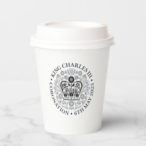 King Charles III Coronation Emblem Royal Souvenir Paper Cups
