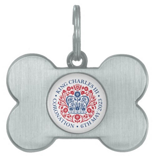 King Charles III Coronation Emblem Royal Souvenir Pet ID Tag