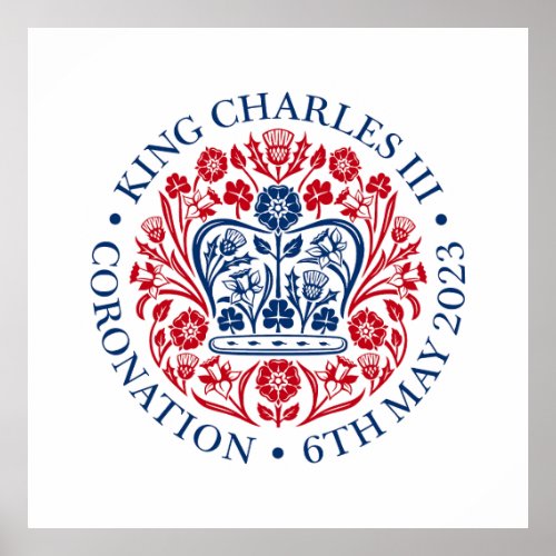 King Charles III Coronation Emblem Royal Souvenir Poster