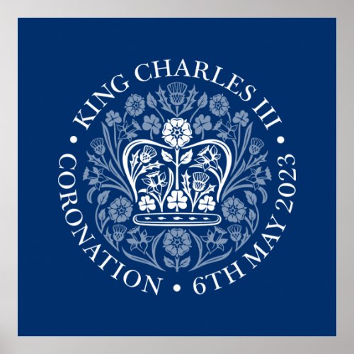 King Charles III Coronation Emblem Royal Souvenir Poster