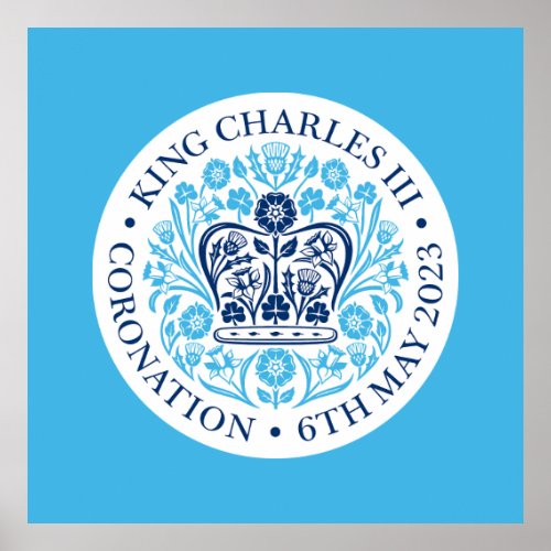 King Charles III Coronation Emblem Royal Souvenir Poster